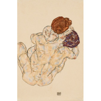 Репродукции на картини: Мъж и жена (Прегръдката) (1917) – Егон Шиле